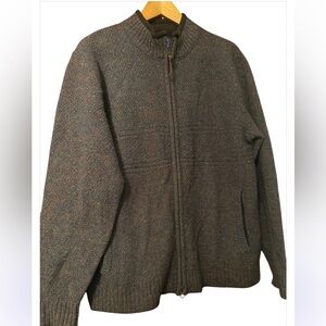 Pendleton Sweater Mens Medium Full Zip Washable Wool Knit Warm Comfort